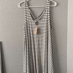 Knee length, B&W striped dress